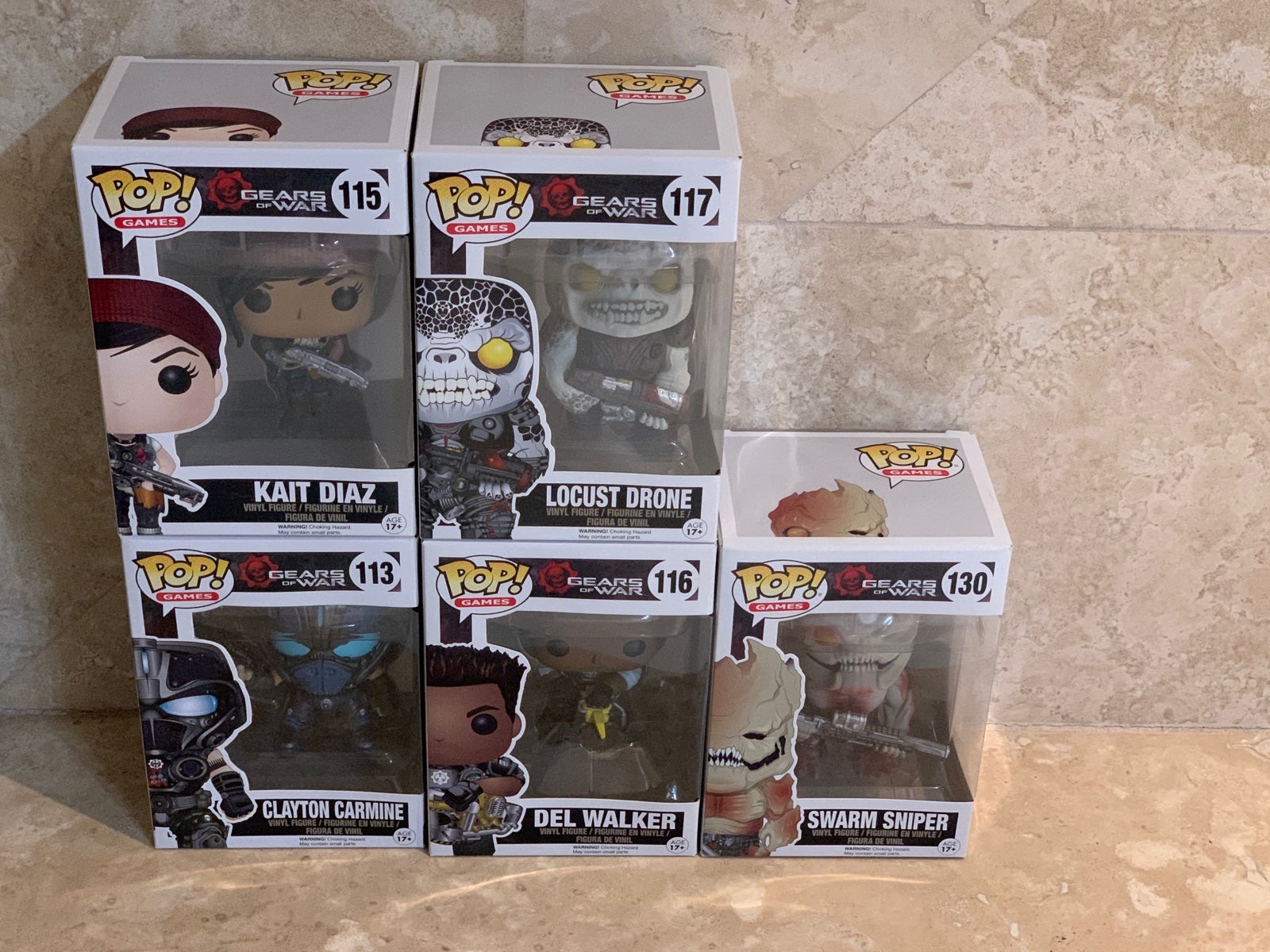 Funko Pops - Gears of War - Clayton Carmine - Katt Diaz - Locust Drone - Del