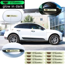 BRAND NEW UNIVERSAL 8PCS CADILLAC GLOWS IN THE DARK GREEN BADGE EMBLEM STICKER