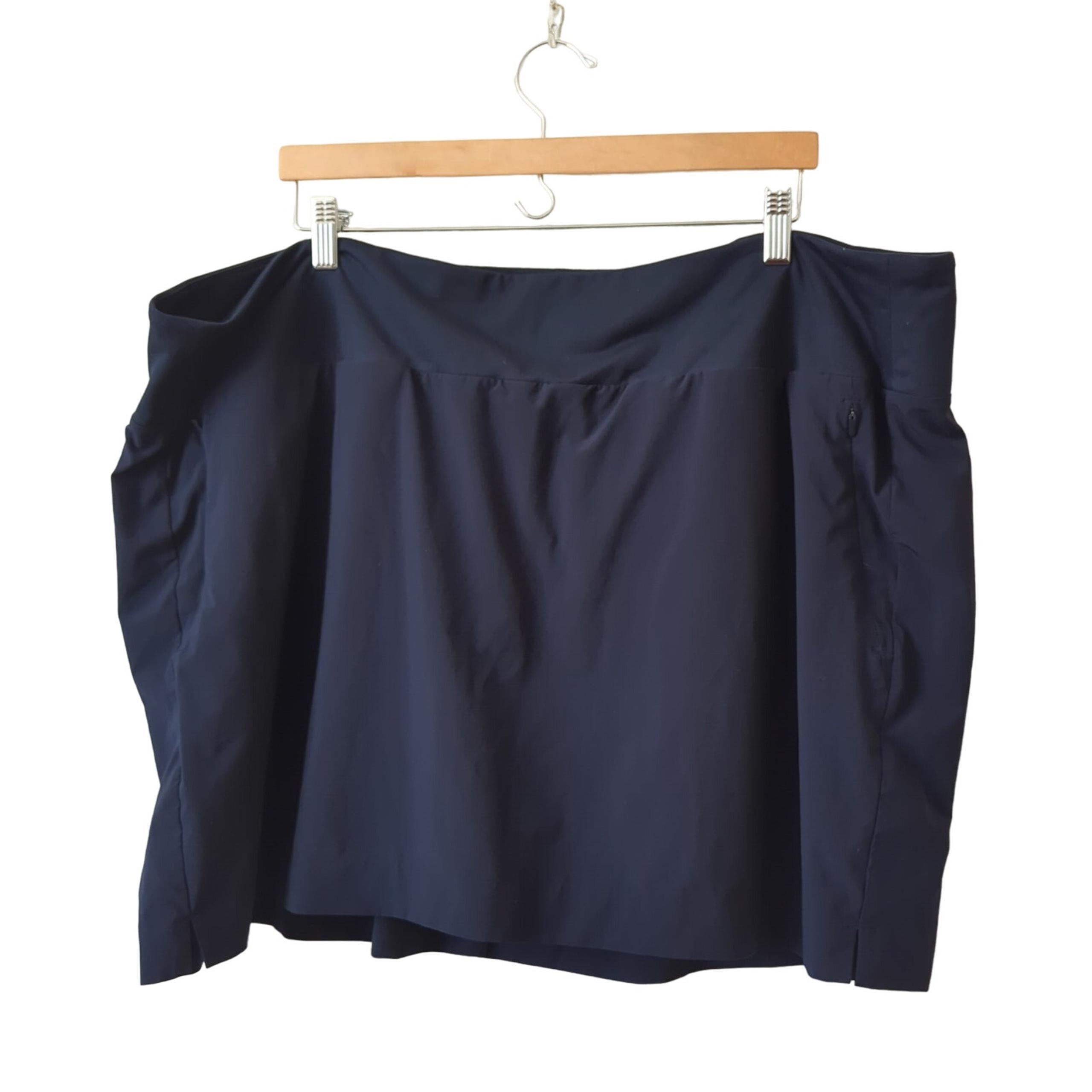 Athleta Skort Womens Plus Size 26 Navy Blue Athletic Stretch Skirt Shorts Golf