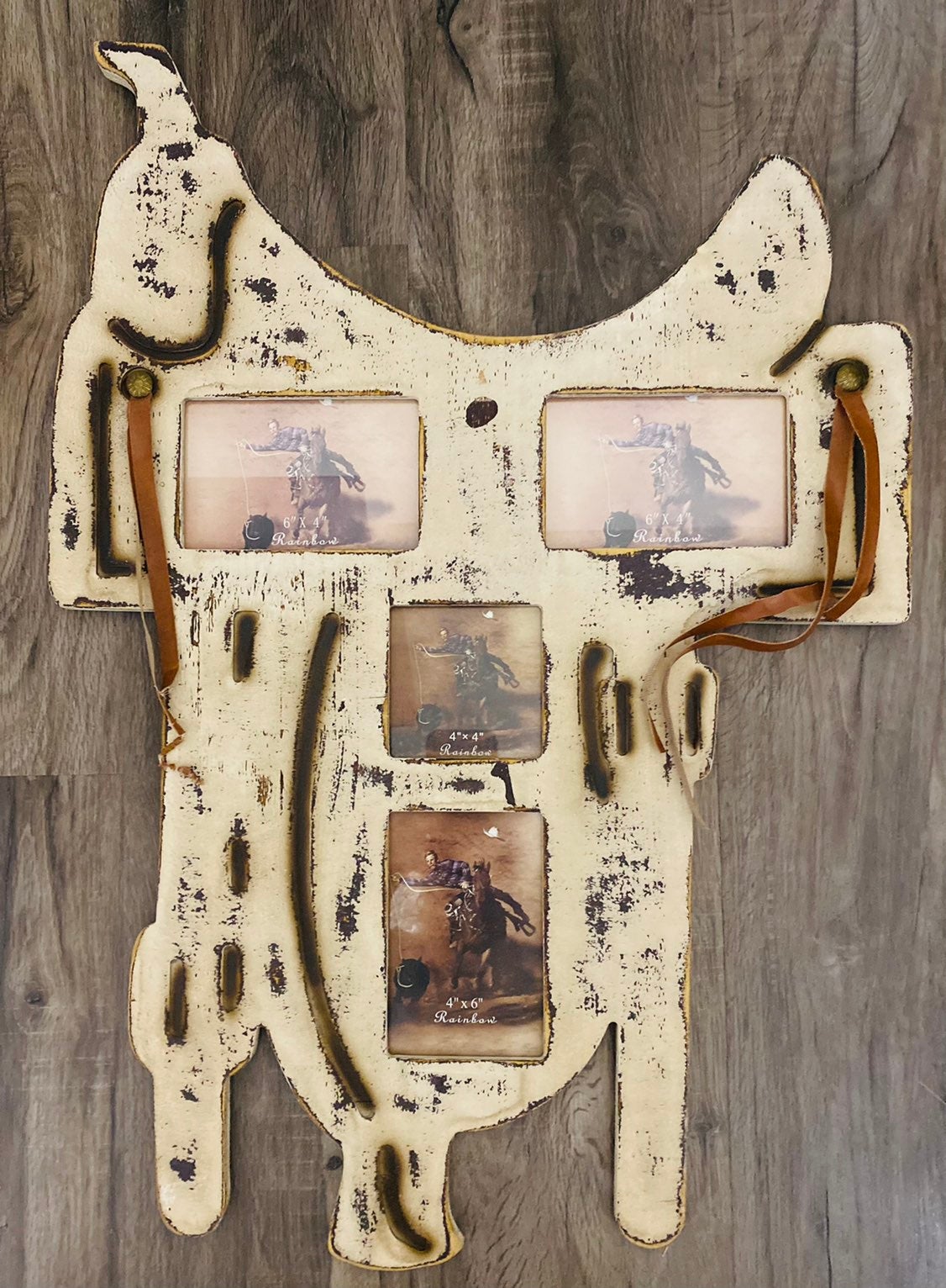 Western Cowboy Rodeo Horse Saddle Large Collage Picture Frame.