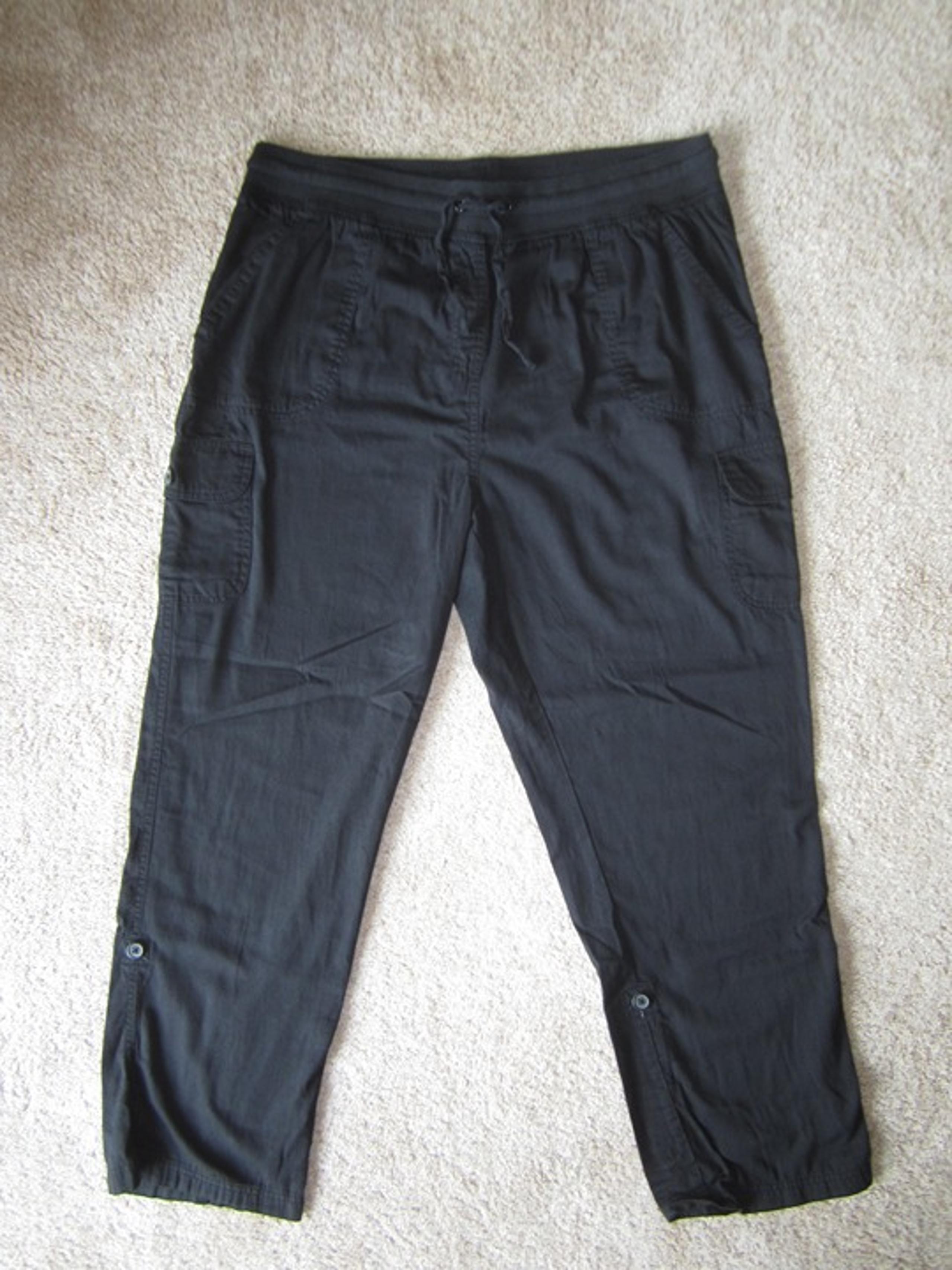 Woman Within women's plus size 18W black convertible length cargo pants