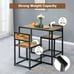 3pcs Dining Set Compact Table and 2 Chair Home Kitchen Breakfast Antique