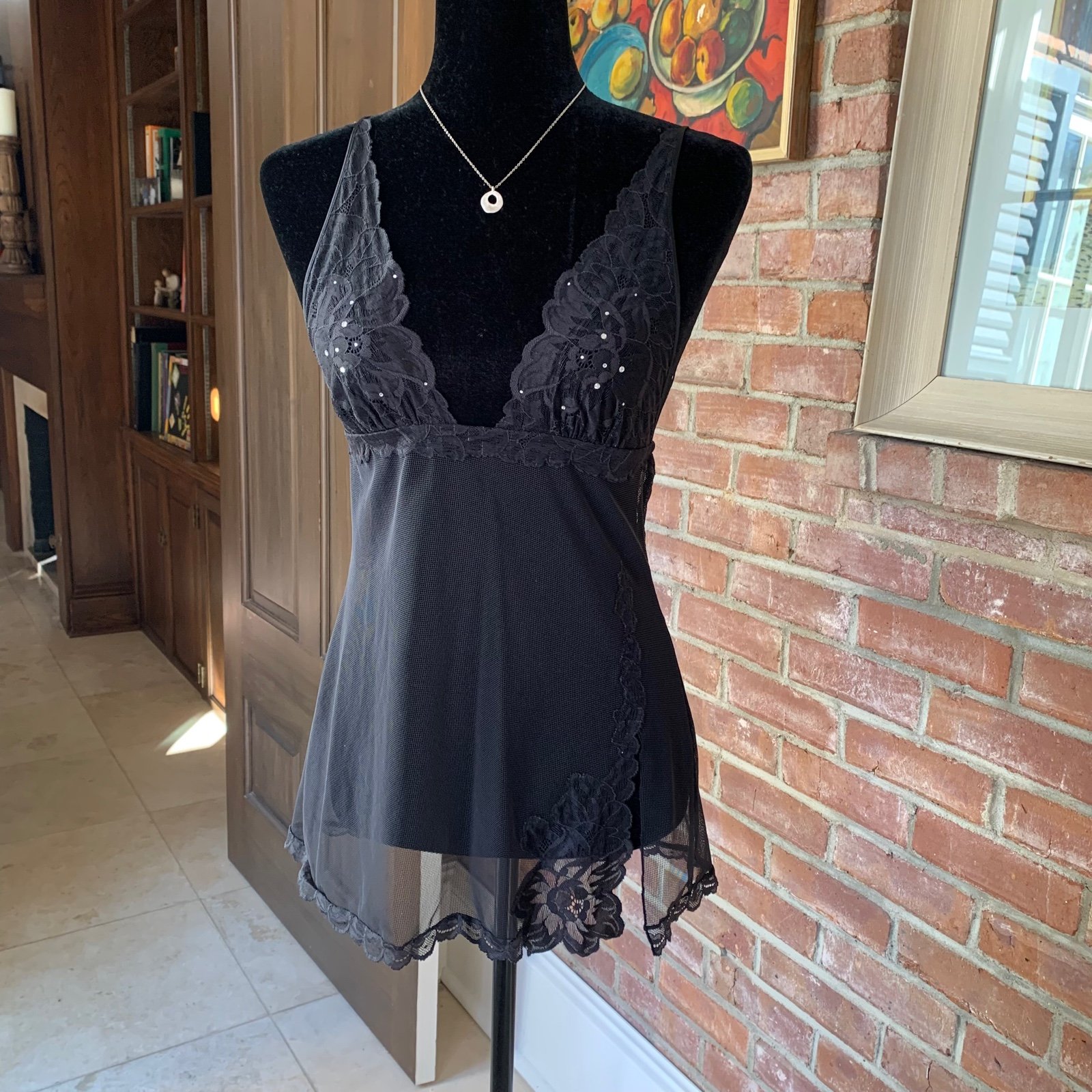 NWT Victoria’s Secret Sexy Lace Mesh Bling Lingerie Top S