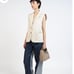New Elleme Paris Cotton Vest in Beige, Size 34