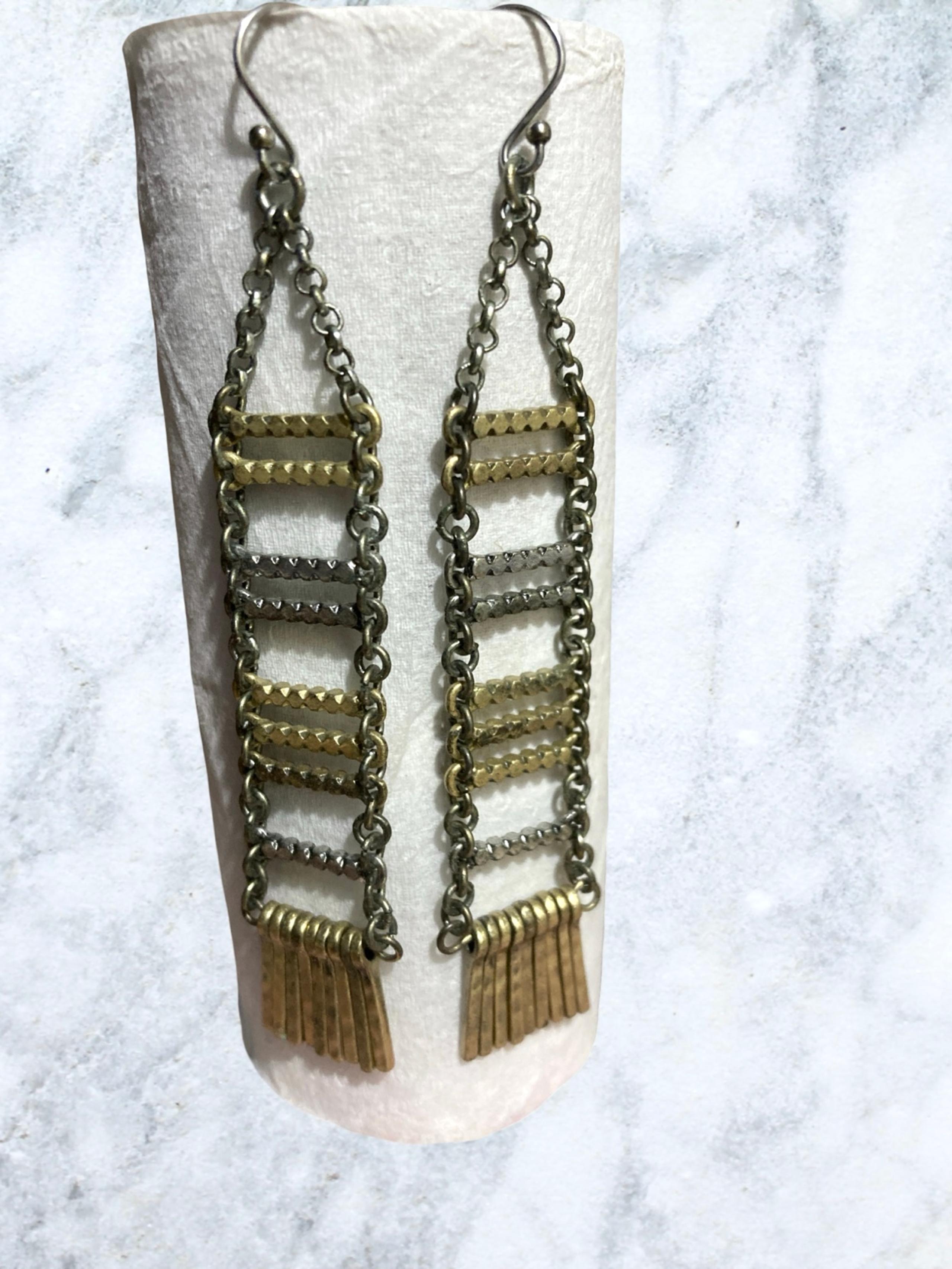 Lucky Brand Ladder Earrings tassel Dangle New