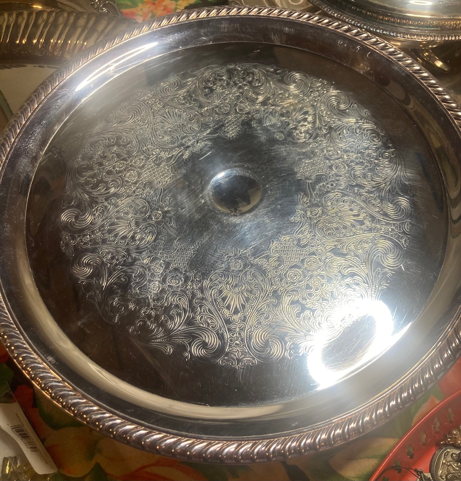 William Rogers silver plated cake plate