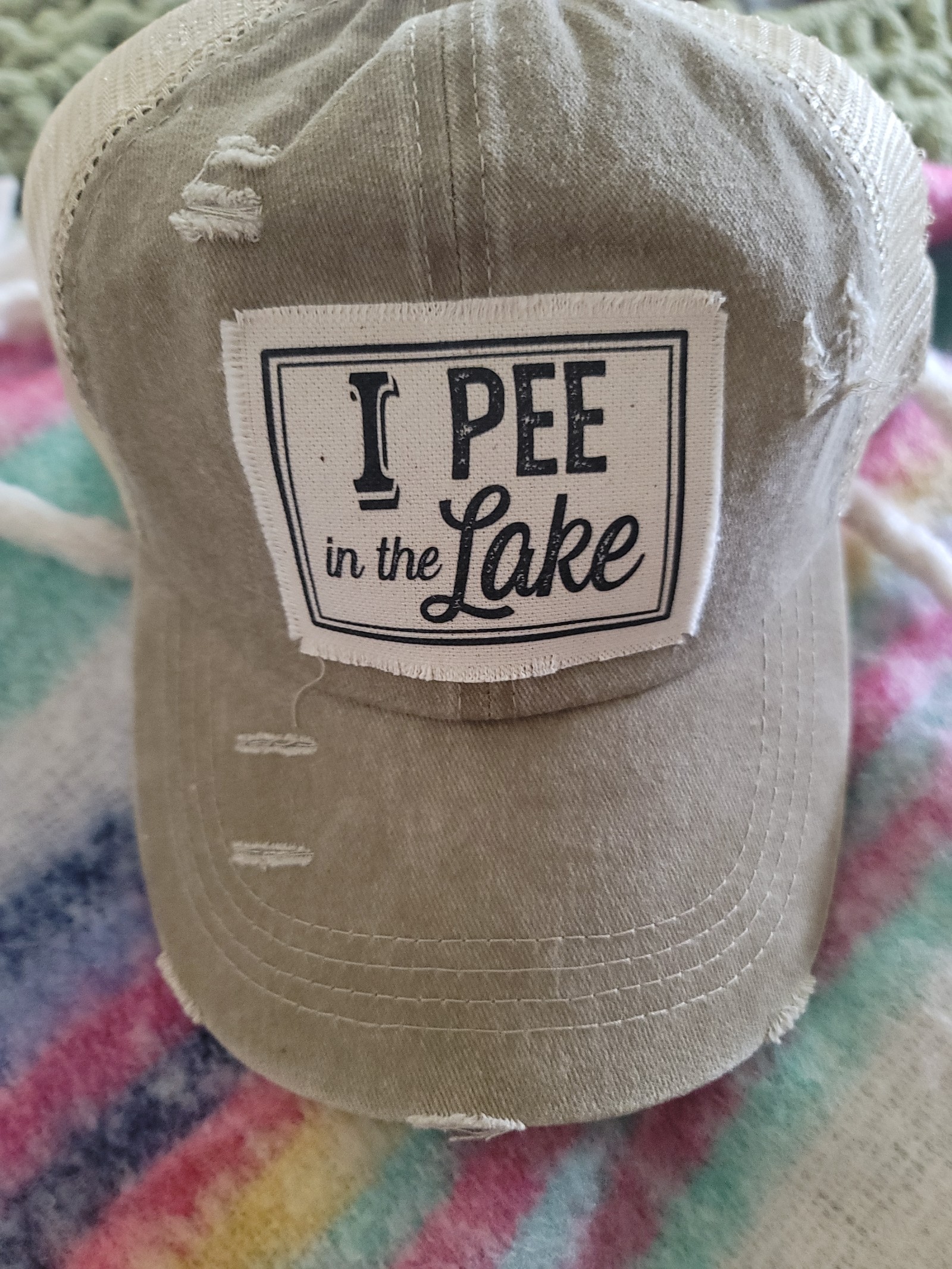 Boutique Hat I Pee In The Lake OS, NEW
