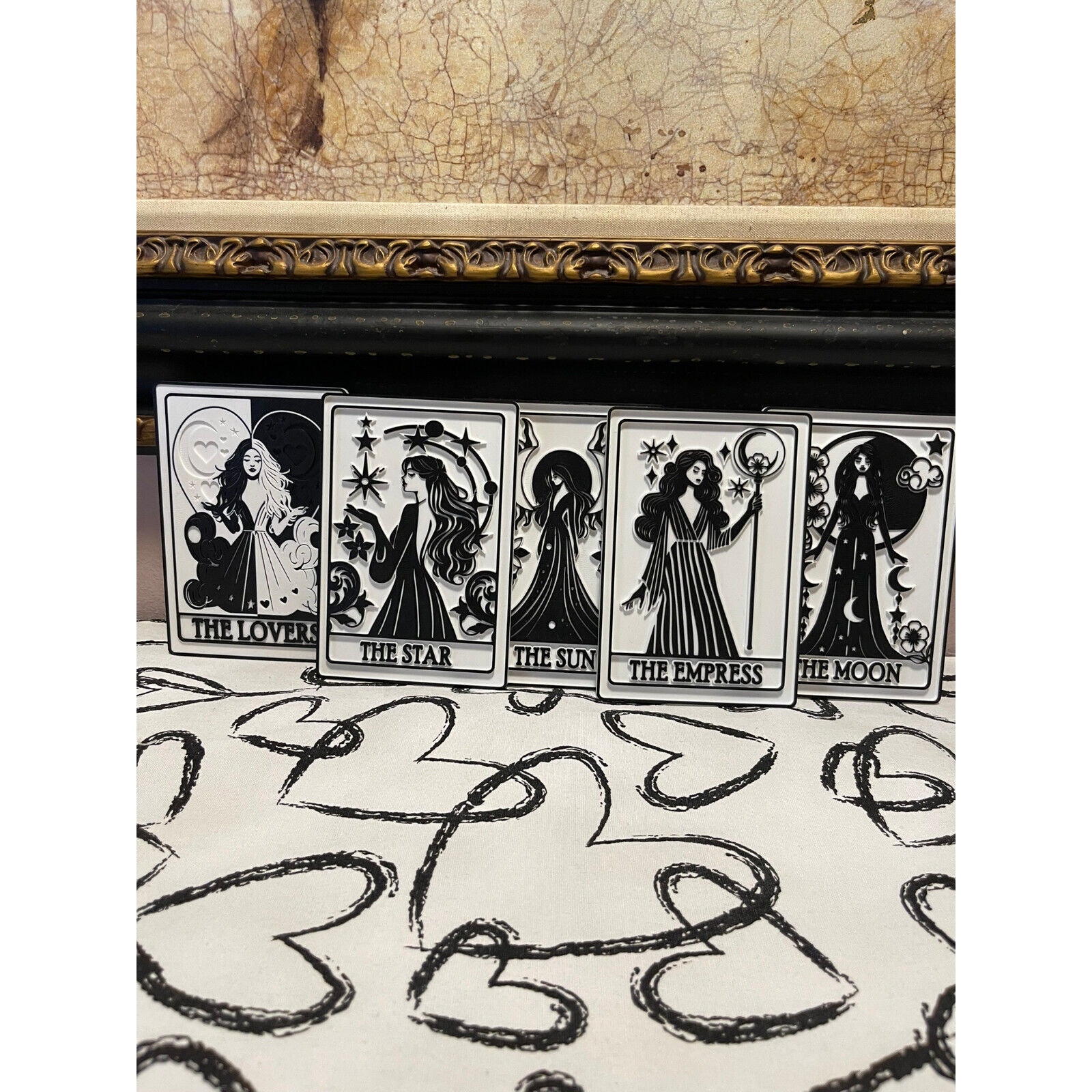 Mystical Tarot Set - 3D Printed Cards: The Lovers, Star, Moon, Sun, Empress