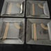 Set of four vintage retro Mcm square glass dinner plates 10 inches