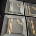 Set of four vintage retro Mcm square glass dinner plates 10 inches