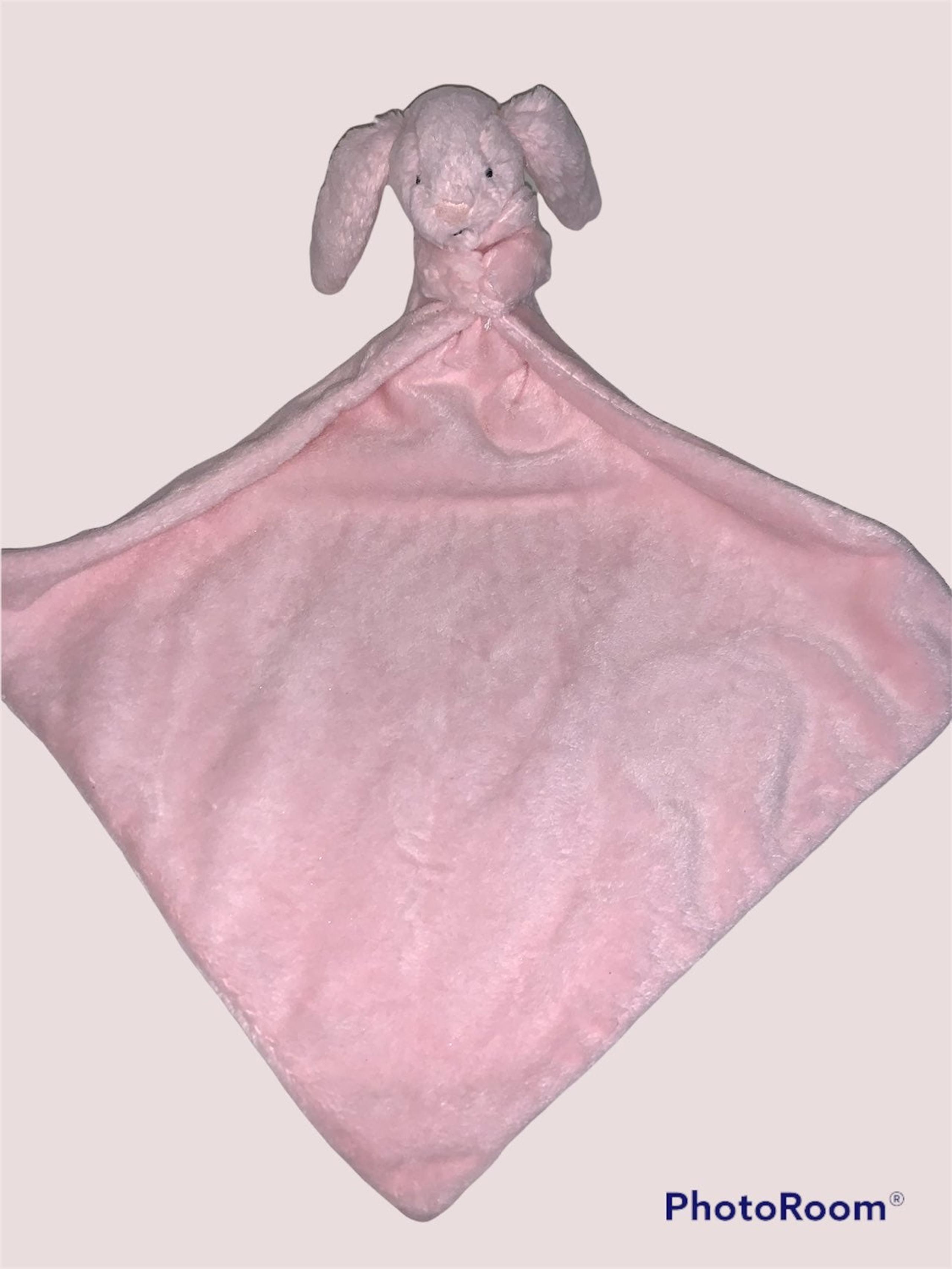 Little Jellycat BASHFUL BUNNY PINK SECURITY BLANKET Plush Lovie 12"x13" Rabbit