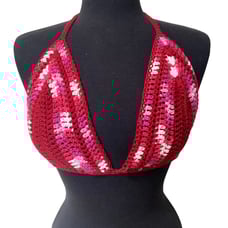 Ruby Rhapsody Handmade Crochet Halter Top