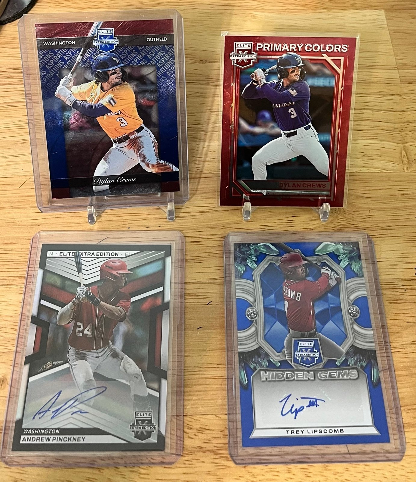 Dylan Crews 2023 Elite Extra #158 Blue Status 084/349 Washington Nationals +