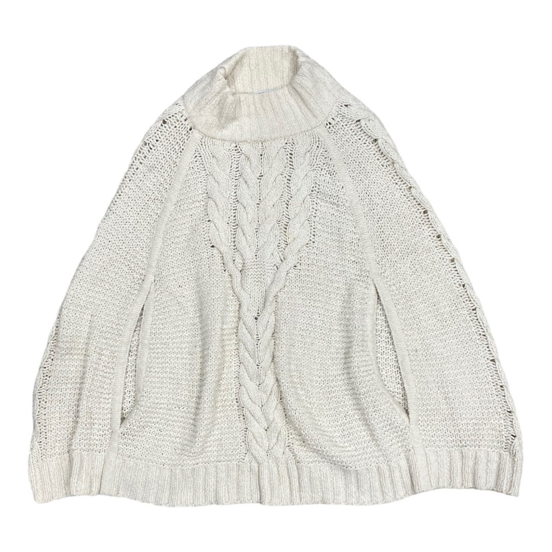 Draper James Willow White Cable Sweater Poncho Cape XS/S