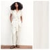 WT. Zara Oyster White Linen/Cotton Blend Long Jumpsuit. Size XL.