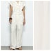 WT. Zara Oyster White Linen/Cotton Blend Long Jumpsuit. Size XL.
