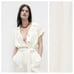 WT. Zara Oyster White Linen/Cotton Blend Long Jumpsuit. Size XL.