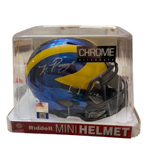 Michigan Wolverines Kwity Paye Autograph Riddell Mini Helmet shops Speed Chrome