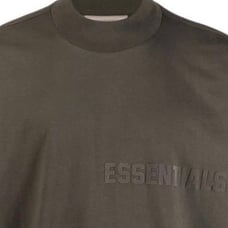 Fear of God® Essentials Loose Fit SS23 Appliqué Logo Mockneck Tee in Black - Ⓜ
