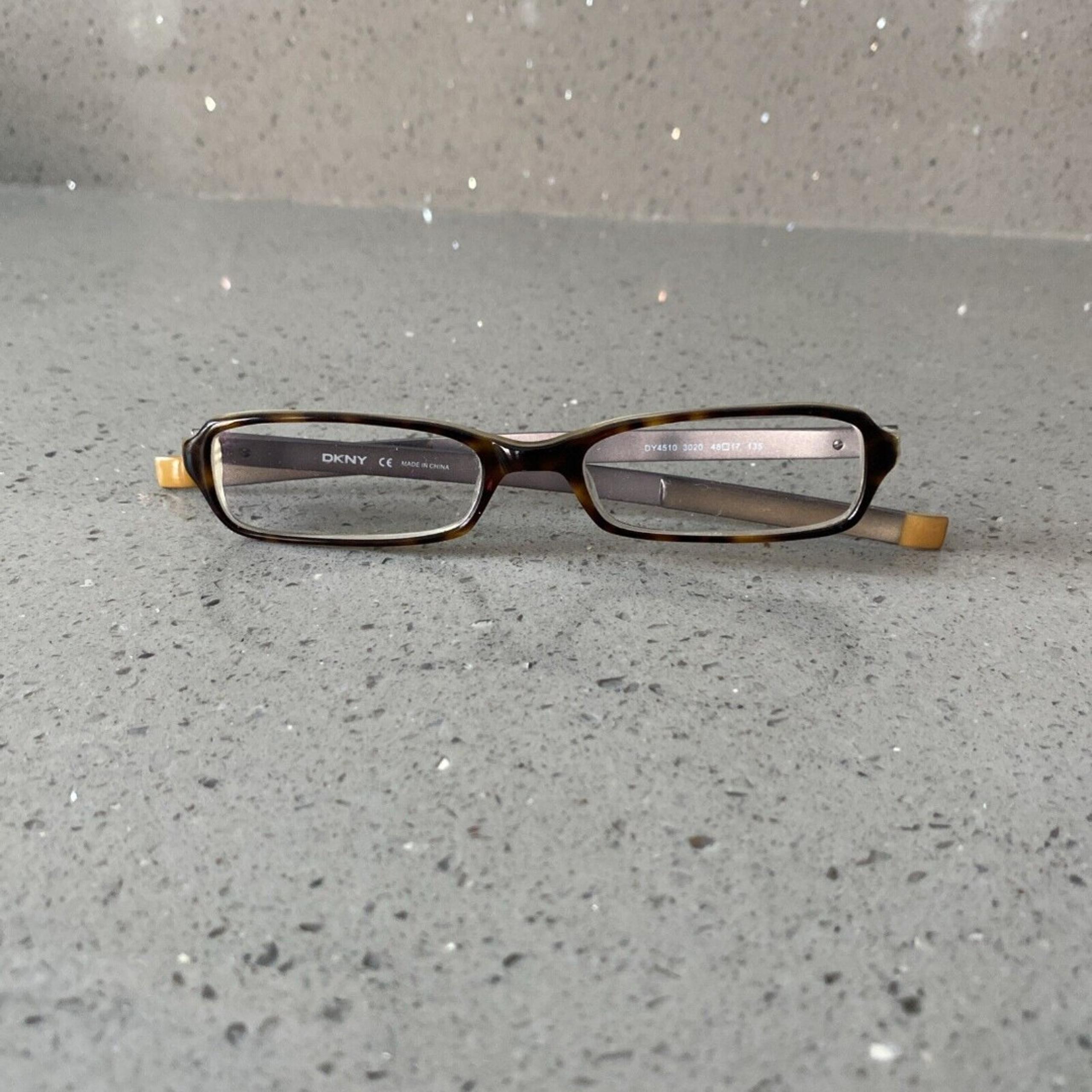 DKNY DY4510 3020 Tortoise Gray Rectangle Eyeglasses Frames ONLY 48-17 135