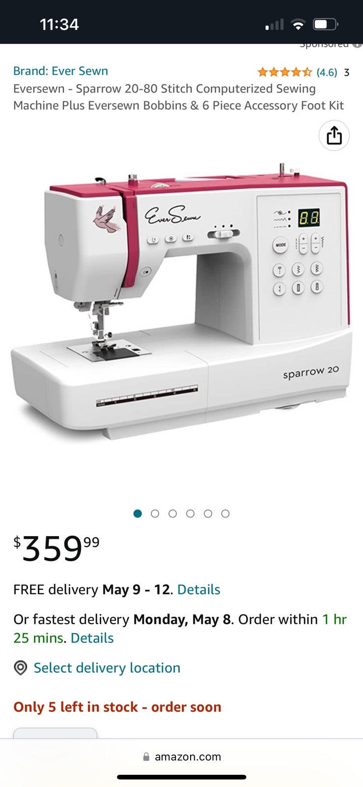 Eversewn Sparrow 20 80 Stitch Computerized Sewing Machine Eversewn Sparrow 20 80 Stitch Computerized Sewing Machine