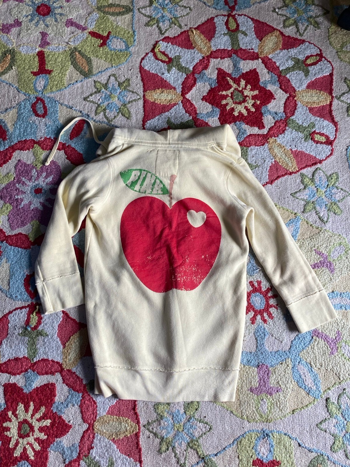 VS PINK 2008 yellow apple hoodie