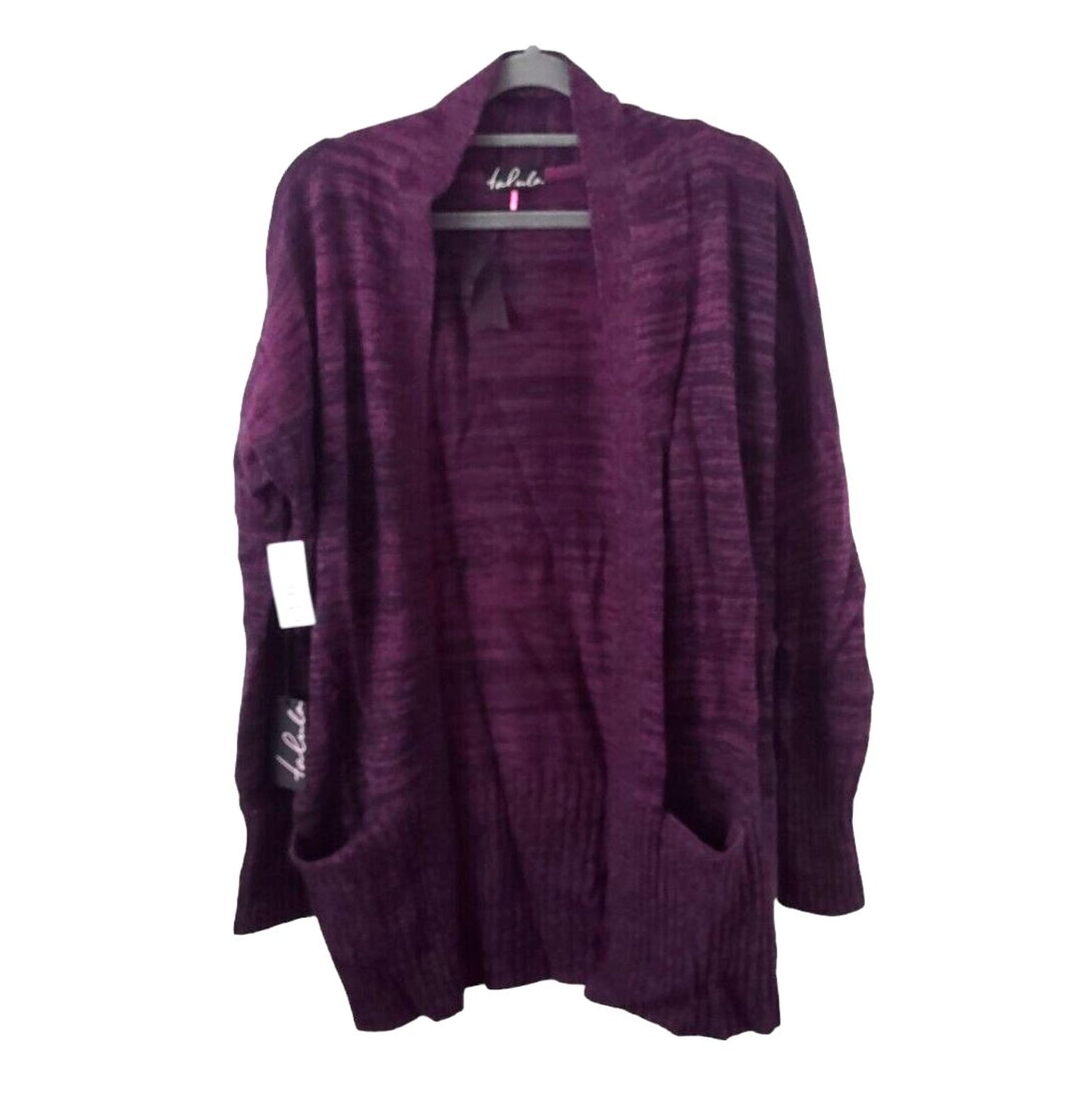 Talula Open Lenox Sweater Shrug Womens XS Purple Marled Knit Angora Cashmere