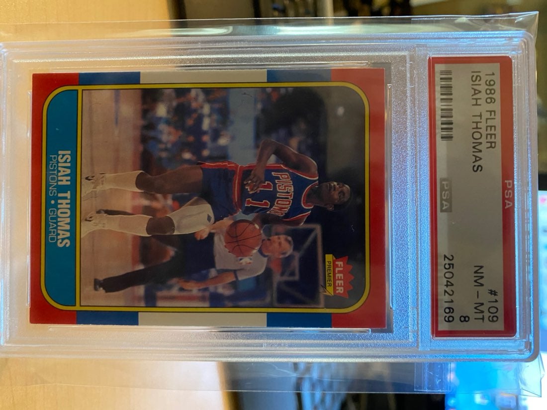 PSA MT 8 1986 Fleer Isiah Thomas Rookie