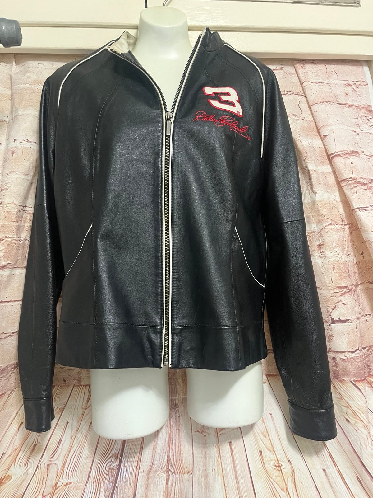 Vintage Dale Earnhardt Sr #3 Wilsons Leather Jacket Chase Authentics Sz M Womens