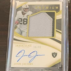 2019 Panini Immaculate Josh Jacobs Rookie Patch Auto /99 Raiders