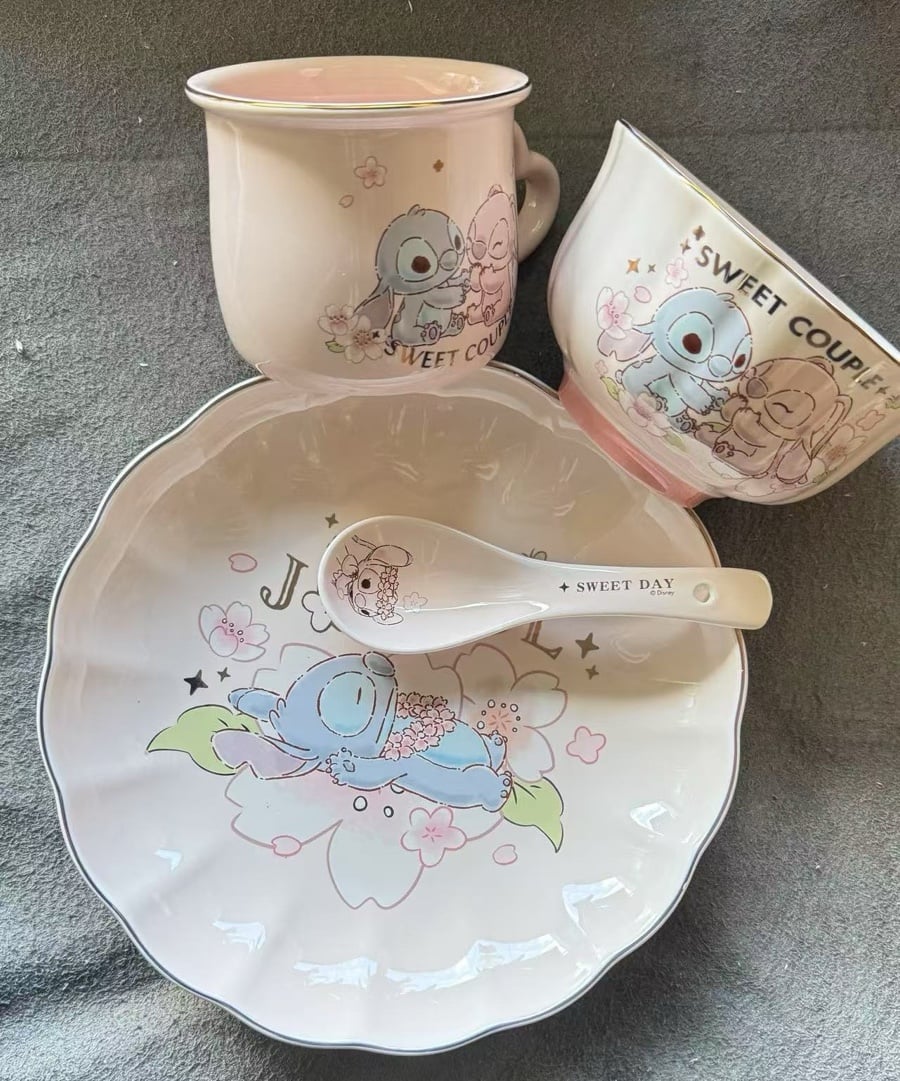 Stitch couple tableware bundle