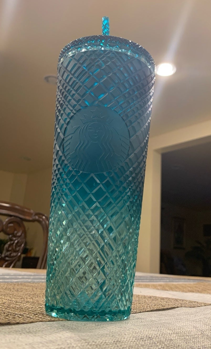 NWT Starbucks 24oz Siren Two Toned Blue Cup with Straw