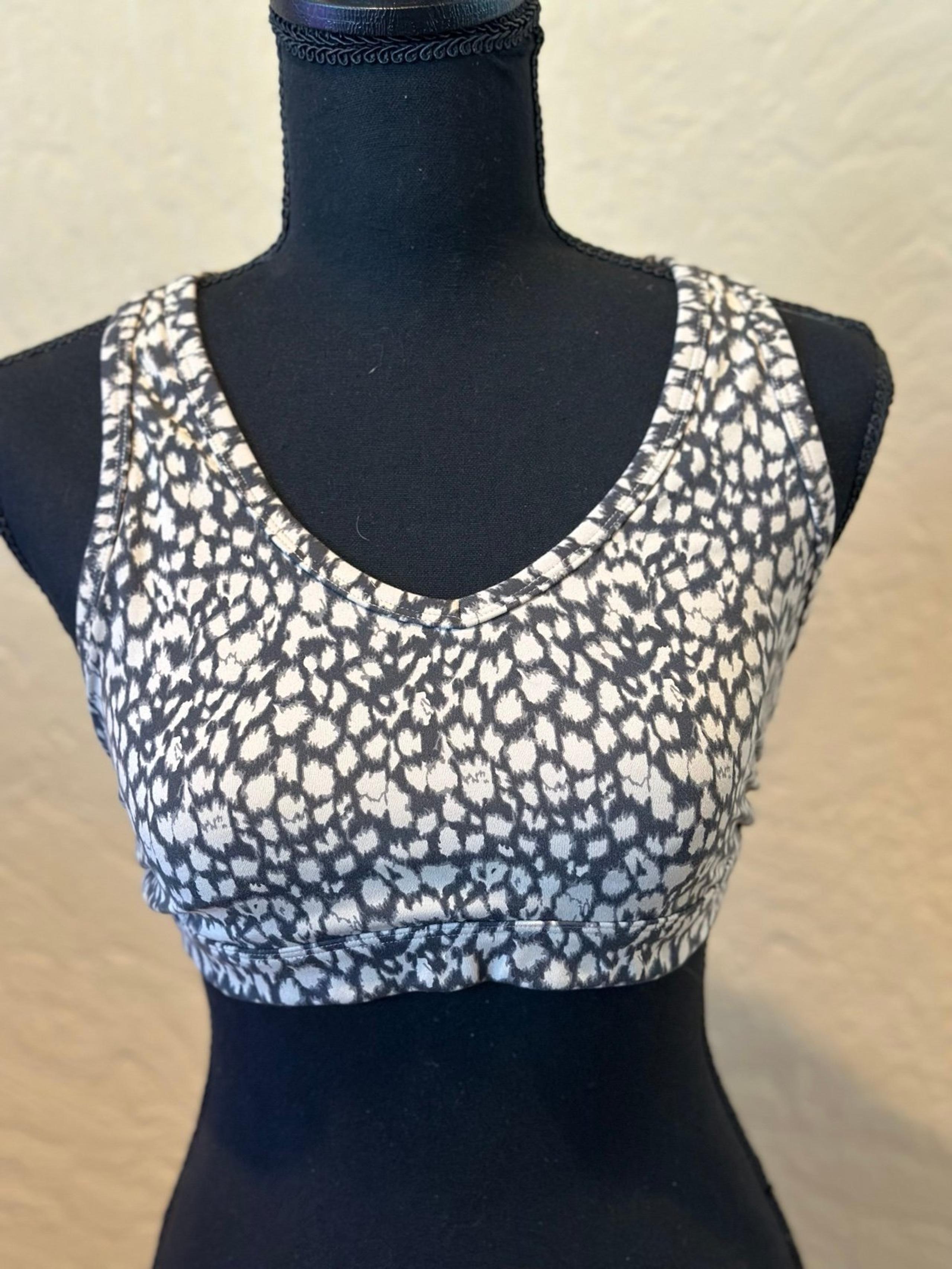 Varley Women's S High Support Crossback Sports Bra Gray Animal Print Yoga Top