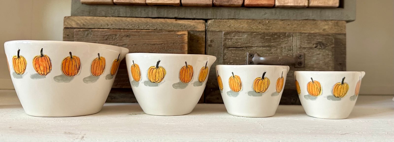 Rae Dunn pumpkin measuring cups