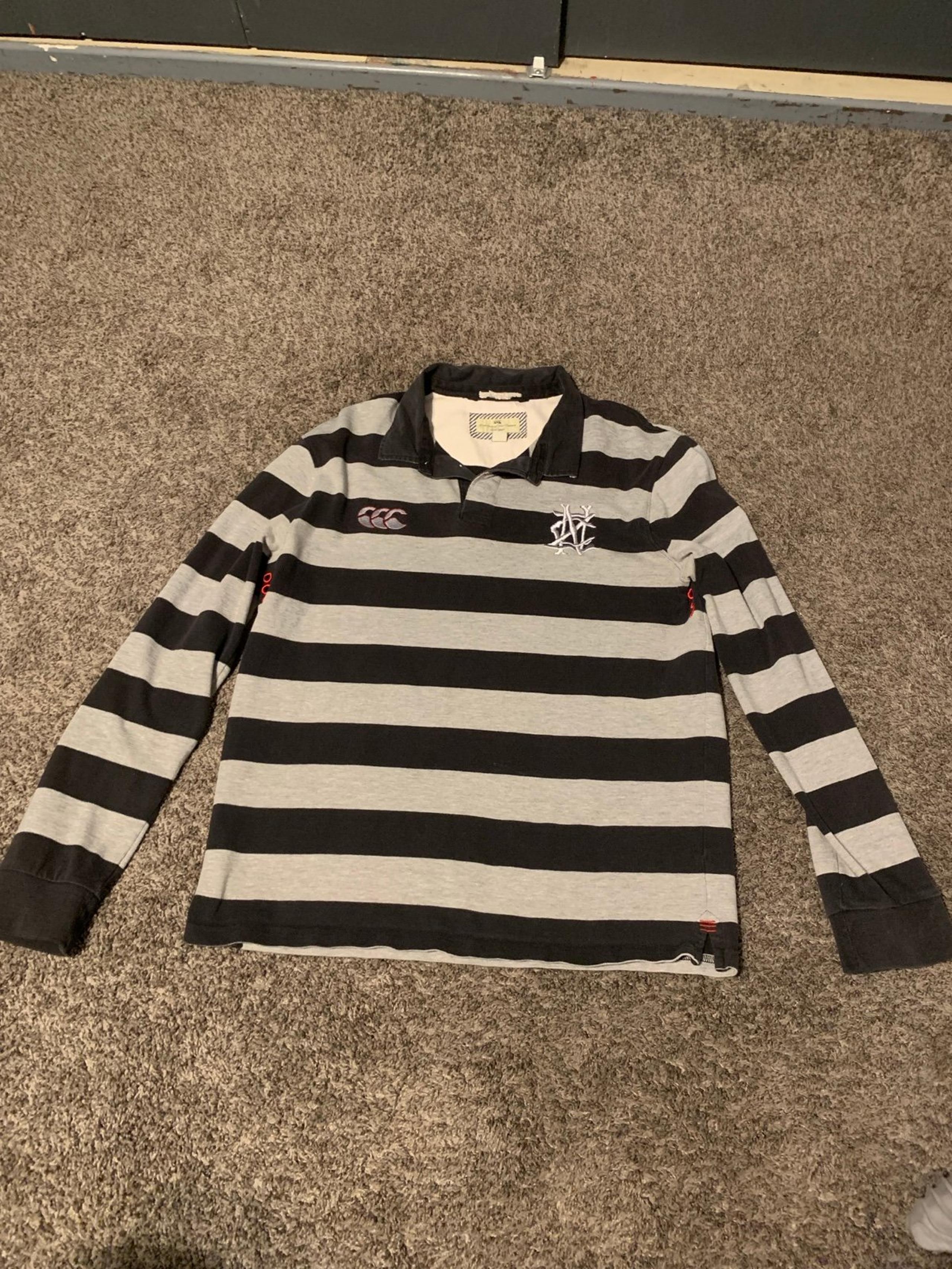 New Zealand rugby polo long sleeve sz L very clean like new black/grey