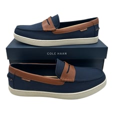 Cole Haan Nantucket Penny Loafer Men's Size 12 M Navy Blue Brown Slip On Shoes
