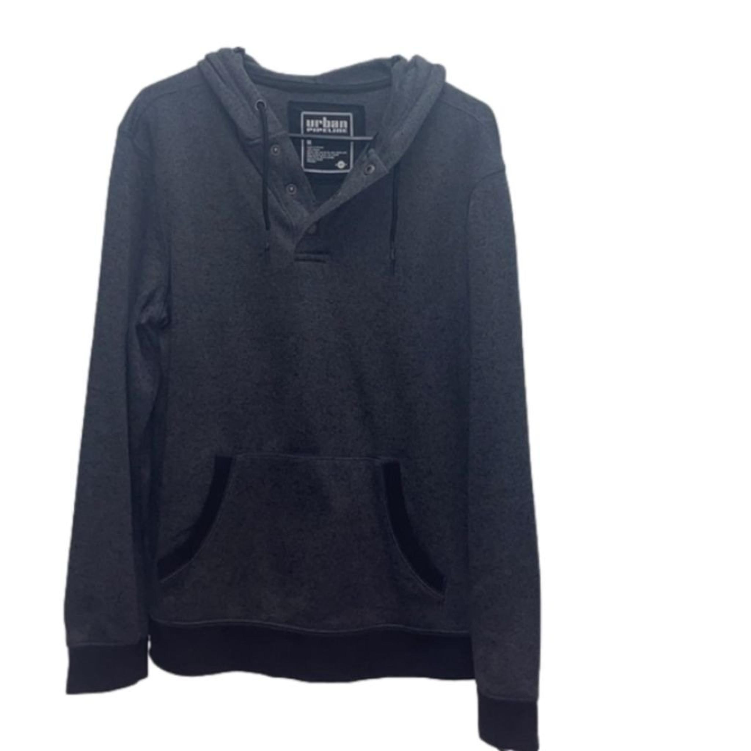 Urban pipeline gray black pullover long sleeve hooded sweatshirt size medium