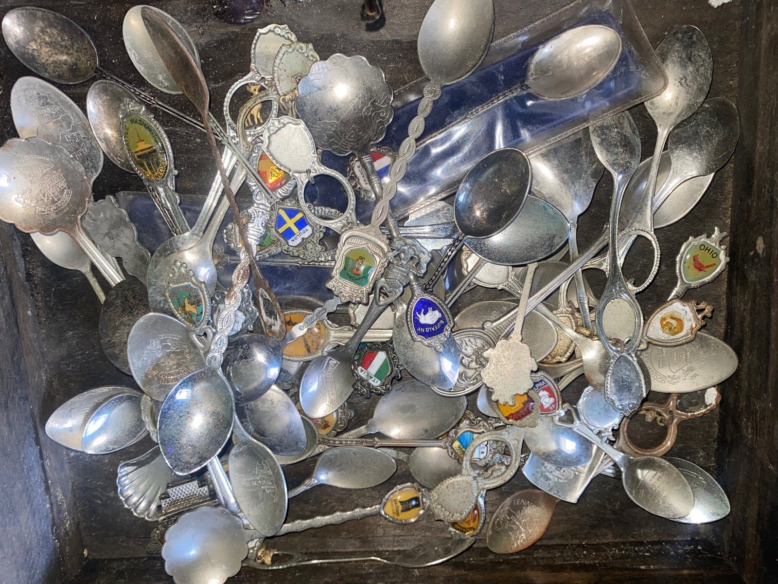 Vintage decorative spoons from all over from the 1970s and 1980s