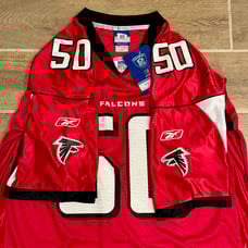 Vintage Ed Hartwell #50 Autographed Atlanta Falcons Reebok Jersey Size XL Signed