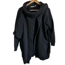 Soft Surroundings Black Oversized faux scarf Hoodie Sweatshirt Jacket Medium