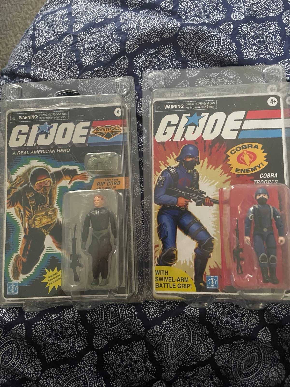 Lot Of 2 2023 Haslab Skystriker G.I. Joe Night Force Rip Cord & Cobra Trooper