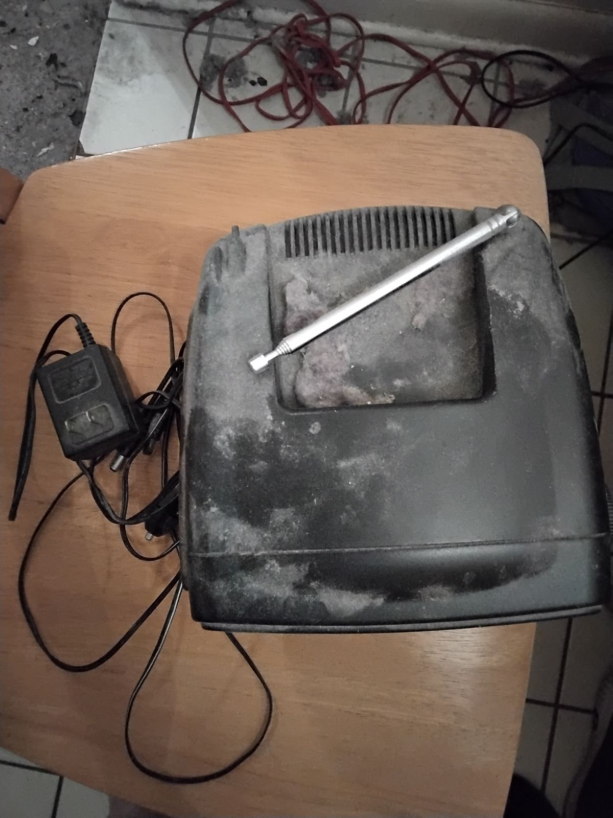 Antique portable TV and radio