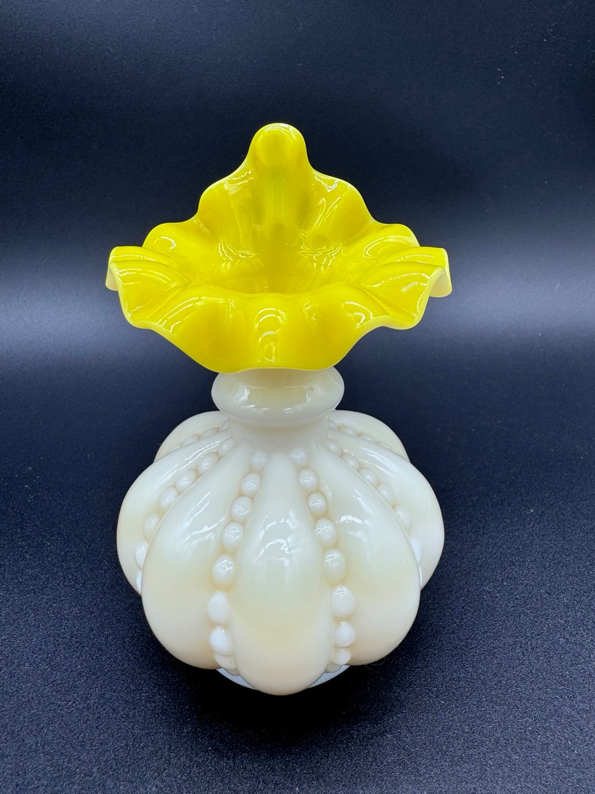 Fenton cased bead melon JIP