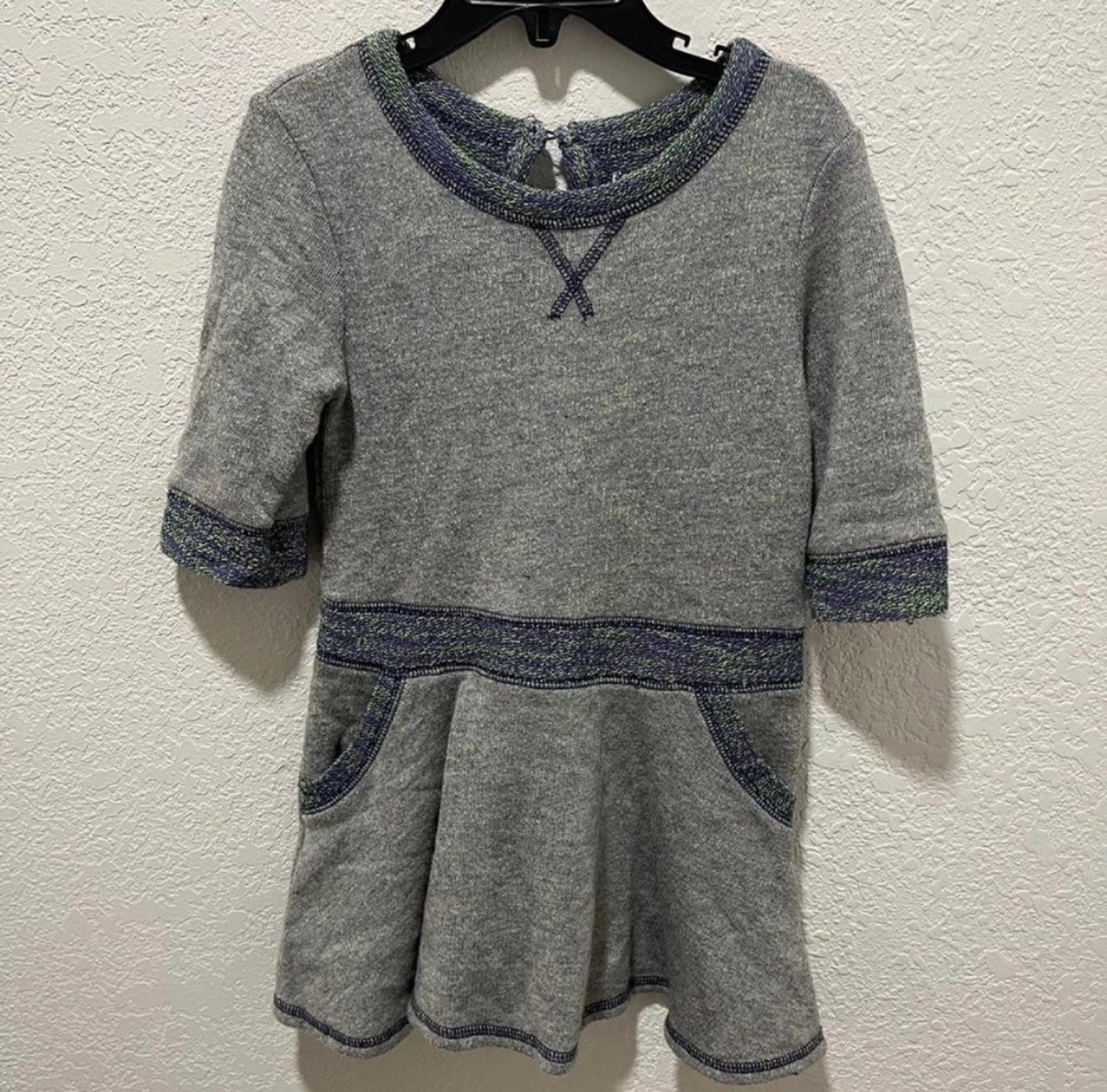 Cat & Jack Toddler Giris 4T Heather Grey Knit Sweater Pocket Dress
