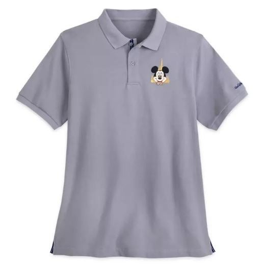 DISNEY MICKEY MOUSE WALT DISNEY WORLD 50TH ANNIVERSARY GRAY POLO SHIRT Small NEW