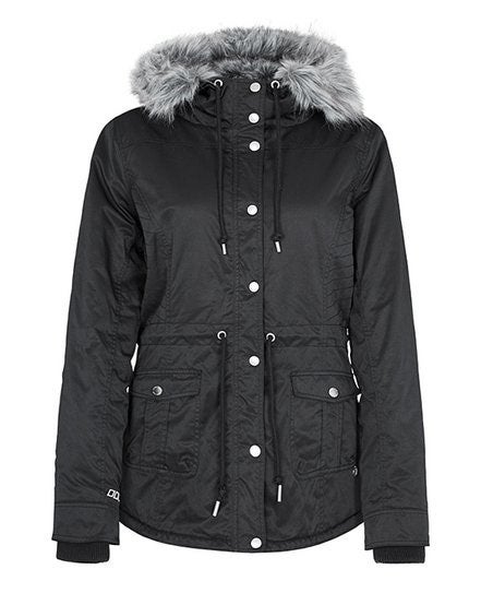 Lorna Jane Black Fur Lined Coat