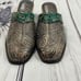 Elite by Corky's Shoes Womens 7 Scroll Leather Heeled Mules Green Brown Tan