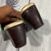 Elite by Corky's Shoes Womens 7 Scroll Leather Heeled Mules Green Brown Tan