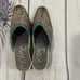 Elite by Corky's Shoes Womens 7 Scroll Leather Heeled Mules Green Brown Tan