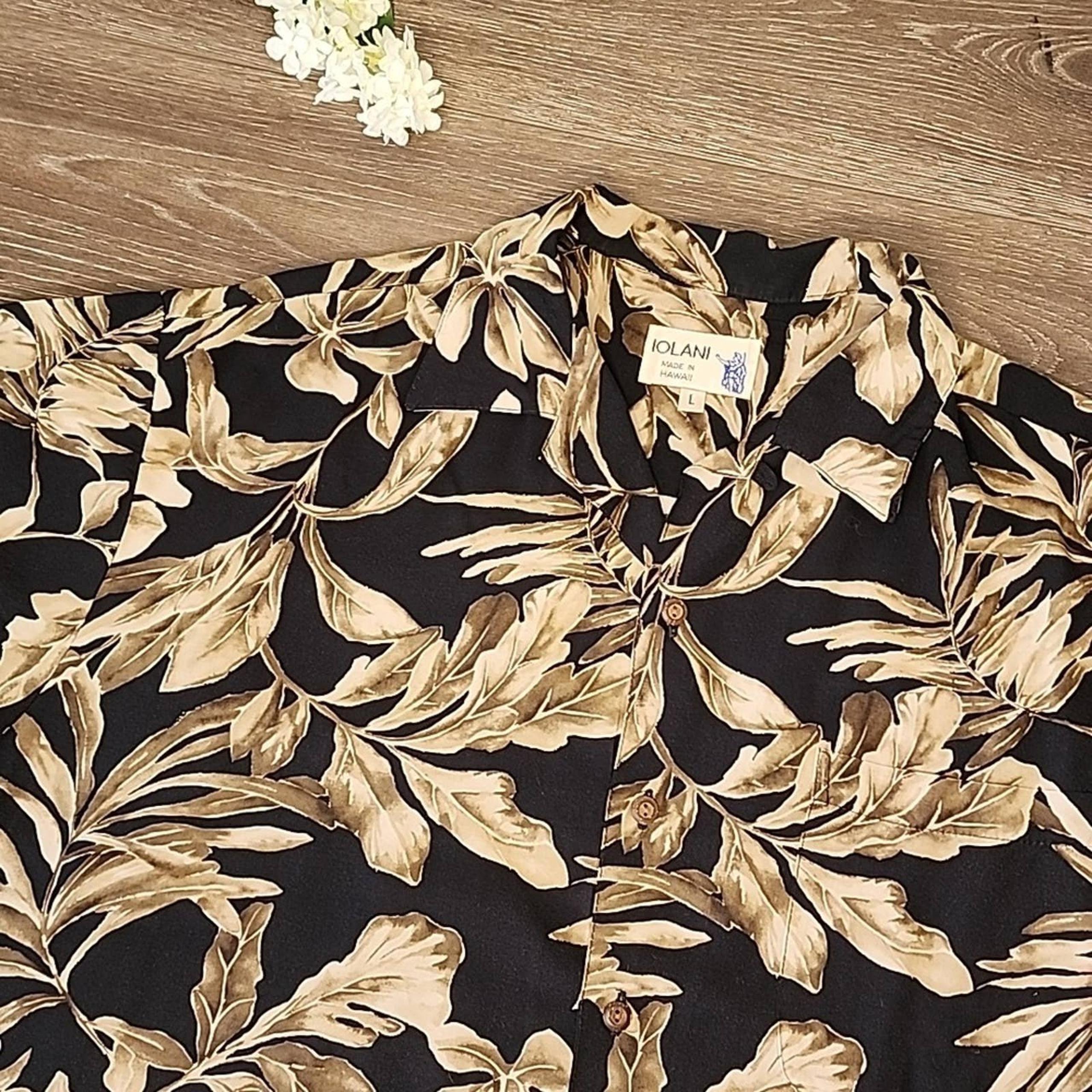 Iolani Hawaiian Aloha Shirt Men's Large 100% Rayon